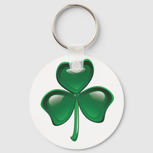 Green St Patricks Day Clover-Sleutelhanger Sleutelhanger (Voorkant)