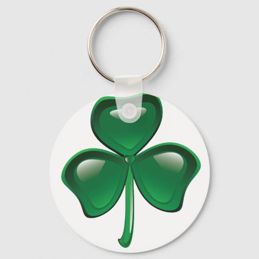 Green St Patricks Day Clover-Sleutelhanger Sleutelhanger (Achterkant)