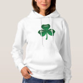 Green St Patricks Day Clover Womens Hoodie (Voorkant)