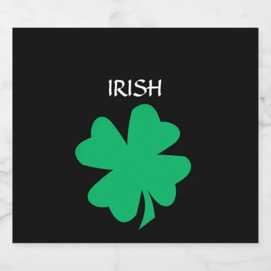 Green St Patrick's Day Irish Shamrock Leaf 2023 Bier Etiket (Enkel label)