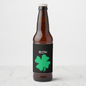 Green St Patrick's Day Irish Shamrock Leaf 2023 Bier Etiket (Voorkant)