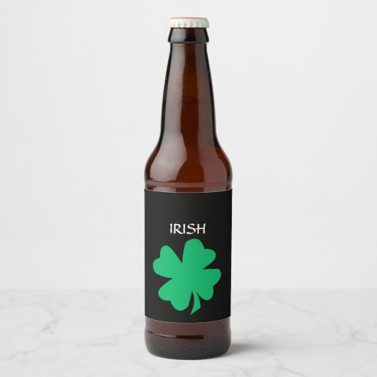 Green St Patrick's Day Irish Shamrock Leaf 2023 Bier Etiket (Voorkant)
