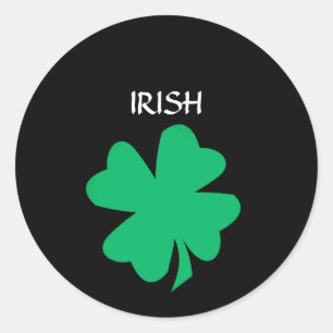 Green St Patrick's Day Irish Shamrock Leaf 2023 Ronde Sticker