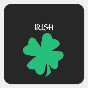 Green St Patrick's Day Irish Shamrock Leaf 2023 Vierkante Sticker