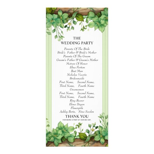 Green St. Patrick's Day Programme de mariage irlan (Dos)