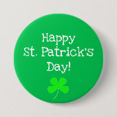 Green St. Patricks Day Shamrock Irish Button (Voorkant)