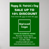Green St. Patrick's Day Vente d'affaires Poster (Devant)