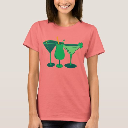 Green St. Patty's Day Cocktails T-shirt (Voorkant)