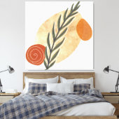 Green Stalk Boho Canvas Afdruk (Insitu (Slaapkamer))