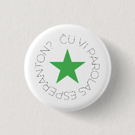 Green Star-Button, Esperanto/Verda Stelo 2 Ronde Button 3,2 Cm