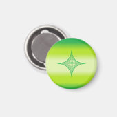 Green Star Magnet (rond) Magneet (Voorkant / Achterkant)