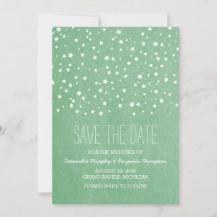 Green Starry Night Enregistrer la date Invitation
