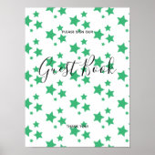 Green Stars Design moderne Book Sign Poster (Devant)