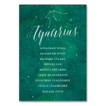 Green Stars Galaxy Carte Cartes de siège Aquarius
