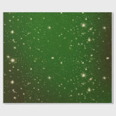 Green Stars Kerstmis Cadeaupapier (Vlak)