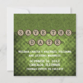 Green Steampunk Keys Save the Date Invitation (Devant)