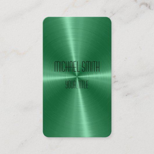 Green Steel Metal Visitekaartje (Voorkant)