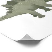 Green Stegosaurus Dinosaur Kinder Room Poster (Hoek)