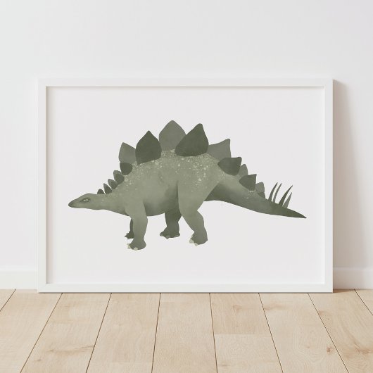 Green Stegosaurus Dinosaur Poster de salle pour en