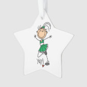 Green Stick Figuur Cheerleader Ornament (voorkant)