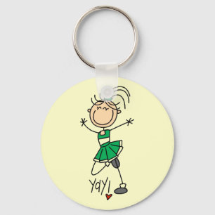 Green Stick Figuur Cheerleader t-shirts en cadeaut Sleutelhanger