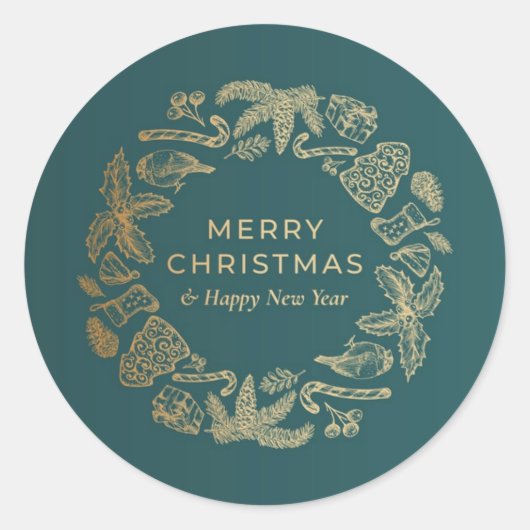 Green Sticker Merry Kerstmis (Voorkant)