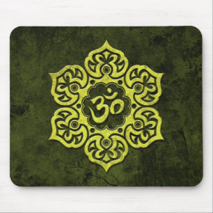 Green Stone Floral Om Muismat