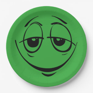 Green Stoned Eyes Face Funny Birthday Party Papieren Bordje