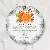 Green Stovetop Christmas Simmering Potpourri Bedankjes Labels (Voorkant)