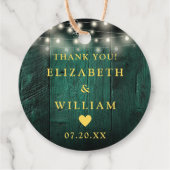 Green String Lights Rustiek Hout Boho Schuur Huwel Bedankjes Labels (Achterkant)
