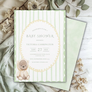 Green Stripe Beer Baby shower Kaart