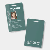 Green Stripe Homeschool Student ID Badge (Voor- en achterkant)
