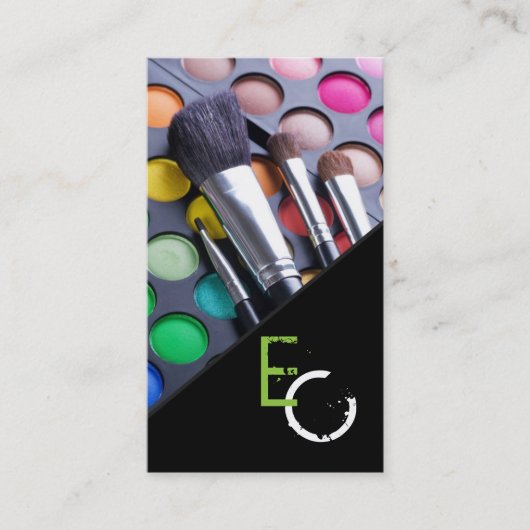 Green Stripe Make-up Artist Palette Visitekaartje (Voorkant)
