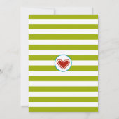 Green Stripe Simple Mariage chrétien Invitations (Dos)