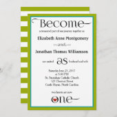 Green Stripe Simple Mariage chrétien Invitations (Devant / Derrière)