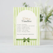 Green Stripe Wedding Timeline Cards with QR Code Informatiekaartje (Staand voorkant)