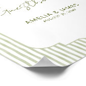 Green Striped Classic Wedding Guestbook Poster (Hoek)