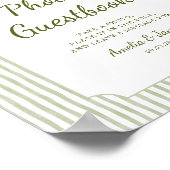 Green Striped Modern Wedding Guestbook Sign Poster (Hoek)