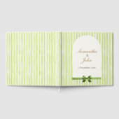 Green Striped Retro Wedding Gastenboek (Volledig)