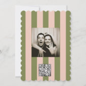 Green Striped Star Wedding  Kaart (Achterkant)