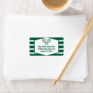 Green Striped Tennis Country Club Retouradres Etiket