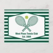 Green Striped Tennis Custom Country Club Briefkaart (Voorkant)