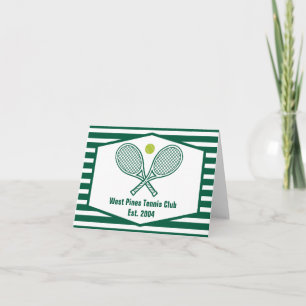 Green Striped Tennis Custom Country Club Notitiekaartje