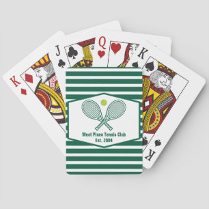 Green Striped Tennis Custom Country Club Pokerkaarten