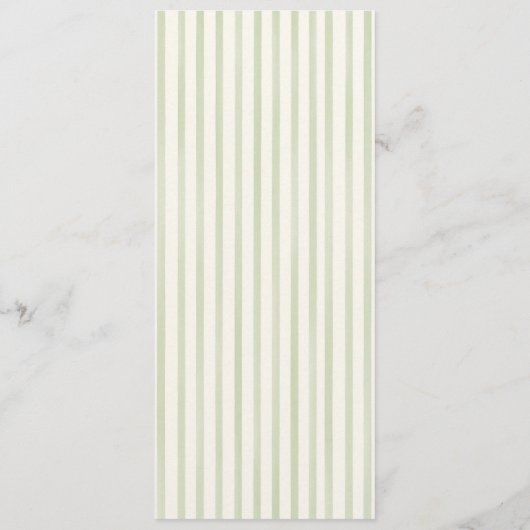 Green Striped Wedding Flat Menu (Dos)