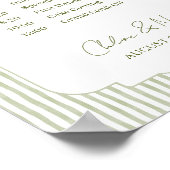 Green Striped Wedding Schedule Order of Events Poster (Hoek)