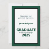 Green Stripes Afstuderen Bedankkaart (Achterkant)