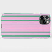 Green Stripes and Soft Pink iPhone 11 Pro Max Case iPhone Hoesje (Achterkant horizontaal)
