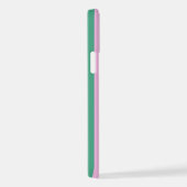 Green Stripes and Soft Pink iPhone 12 Pro Case Hoesje (Rechterkant)