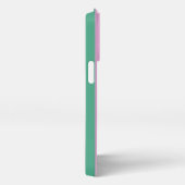 Green Stripes and Soft Pink iPhone 13 Pro Case Hoesje (Rechterkant)